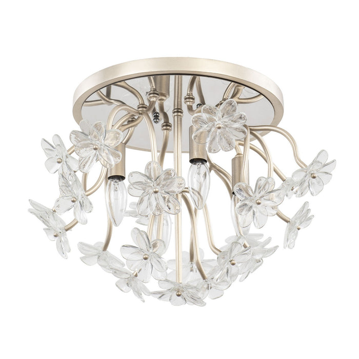 Varaluz 378S04GDAR Four Light Semi-Flush Mount, Gold Dust/Artifact