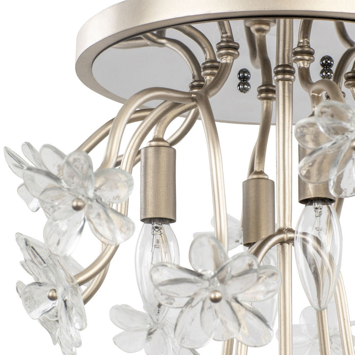 Varaluz 378S04GDAR Four Light Semi-Flush Mount, Gold Dust/Artifact