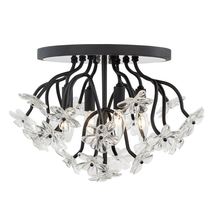 Varaluz 378S04MB Four Light Semi-Flush Mount, Matte Black
