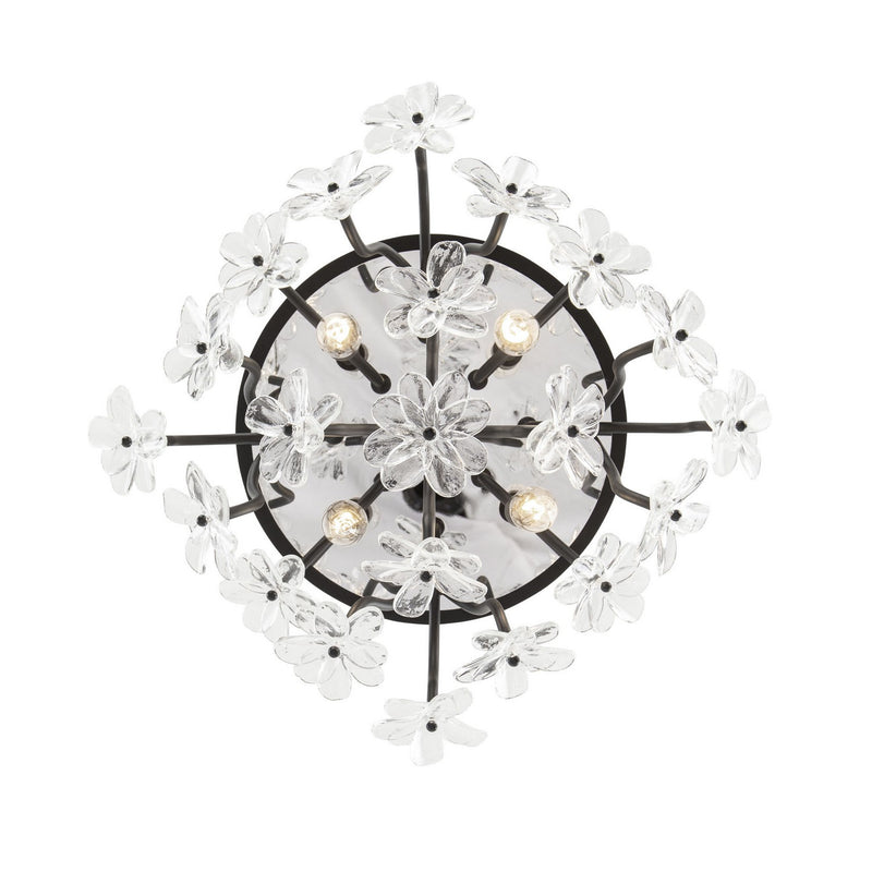 Varaluz 378S04MB Four Light Semi-Flush Mount, Matte Black