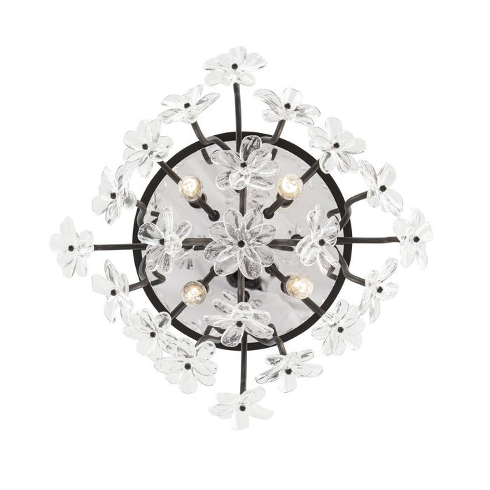 Varaluz 378S04MB Four Light Semi-Flush Mount, Matte Black