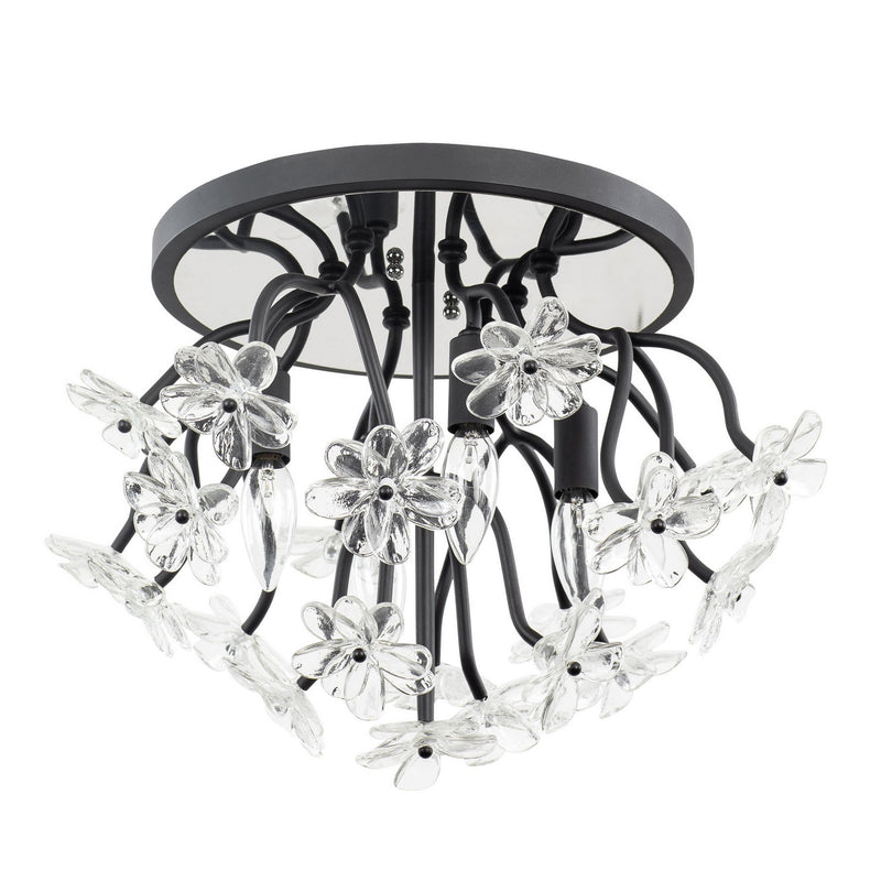 Varaluz 378S04MB Four Light Semi-Flush Mount, Matte Black