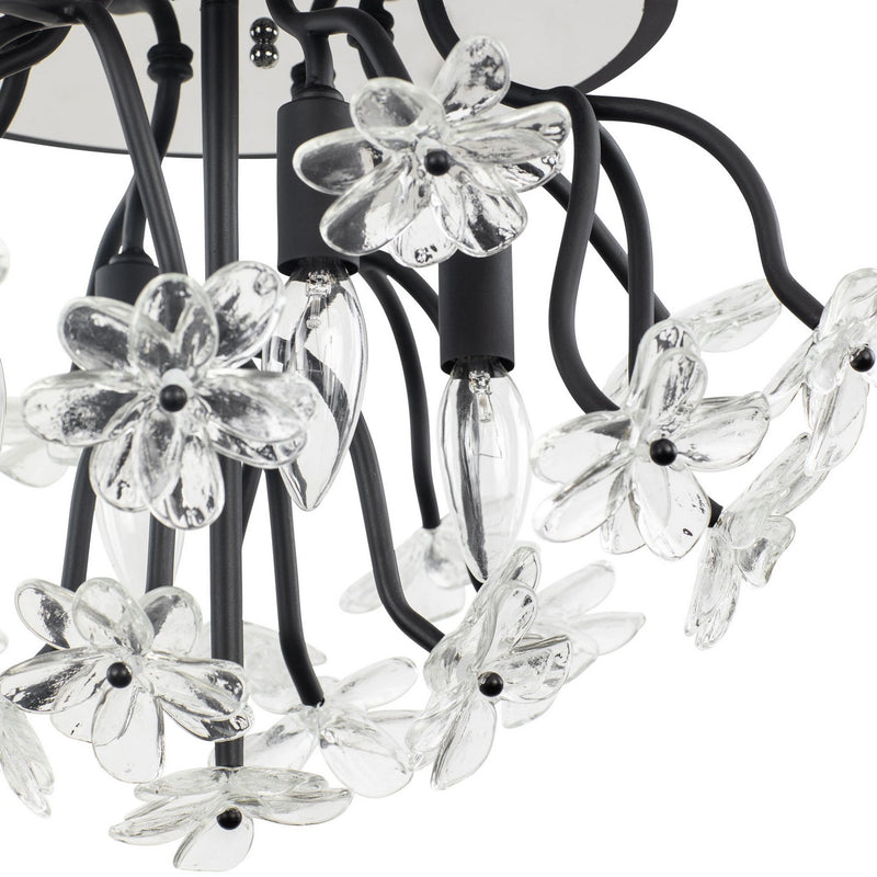 Varaluz 378S04MB Four Light Semi-Flush Mount, Matte Black