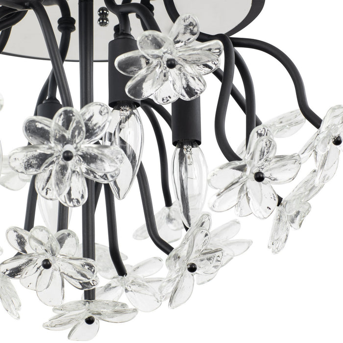 Varaluz 378S04MB Four Light Semi-Flush Mount, Matte Black