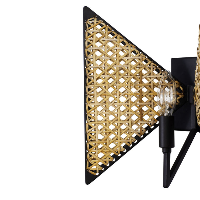 Varaluz 379W01MBS One Light Wall Sconce, Matte Black/Sulihiya
