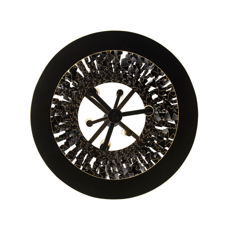 Varaluz 380F06MBFG Six Light Foyer Pendant, Matte Black/French Gold