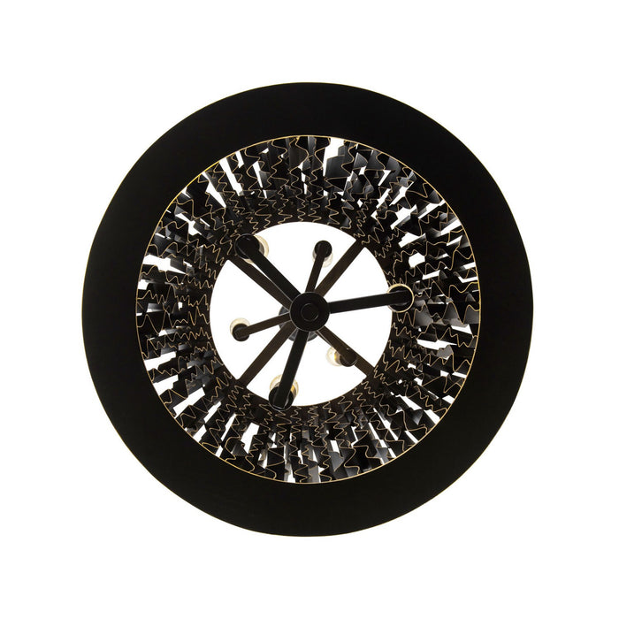 Varaluz 380F06MBFG Six Light Foyer Pendant, Matte Black/French Gold