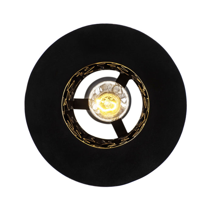 Varaluz 380M01MBFG One Light Mini Pendant, Matte Black/French Gold