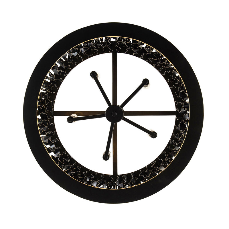 Varaluz 380P05MBFG Five Light Pendant, Matte Black/French Gold
