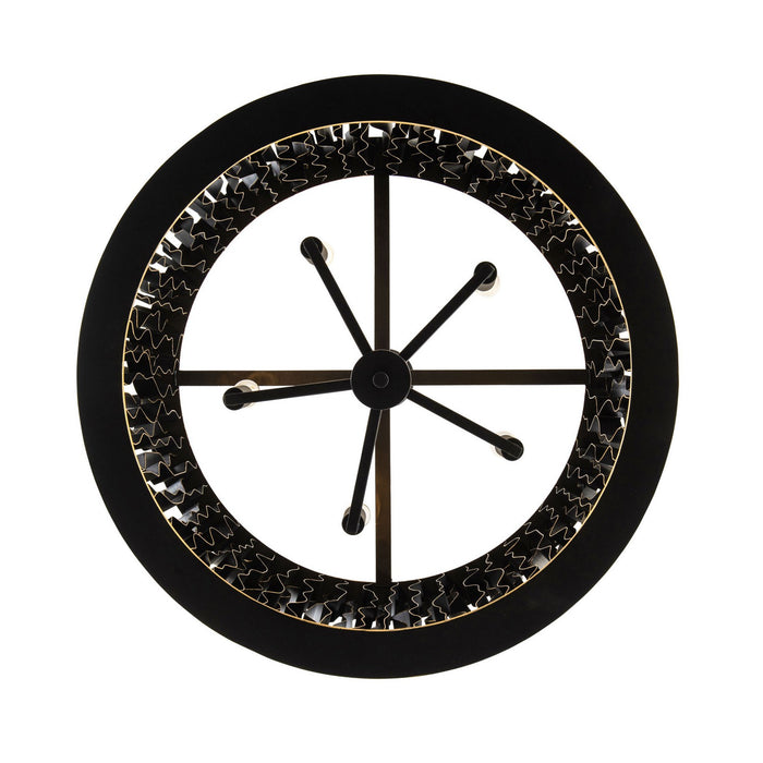 Varaluz 380P05MBFG Five Light Pendant, Matte Black/French Gold