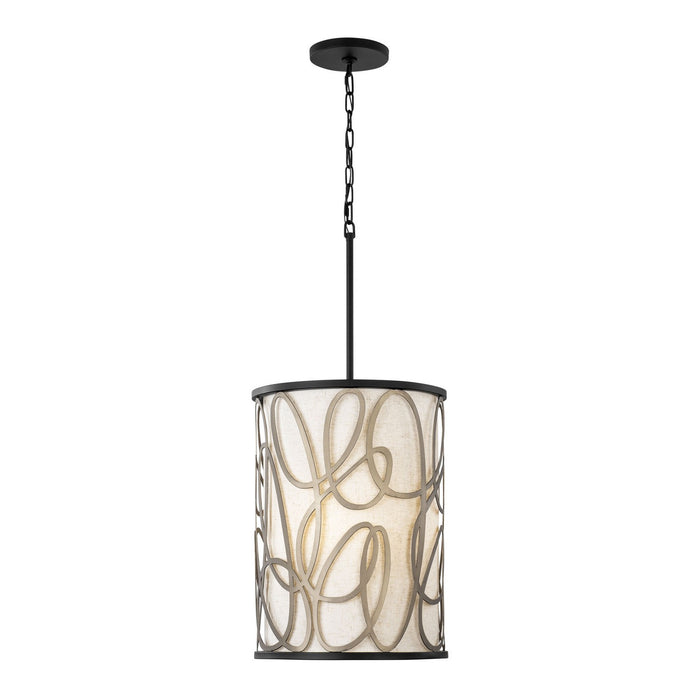 Varaluz 381F06MBAR Six Light Foyer Pendant, Matte Black/Artifact