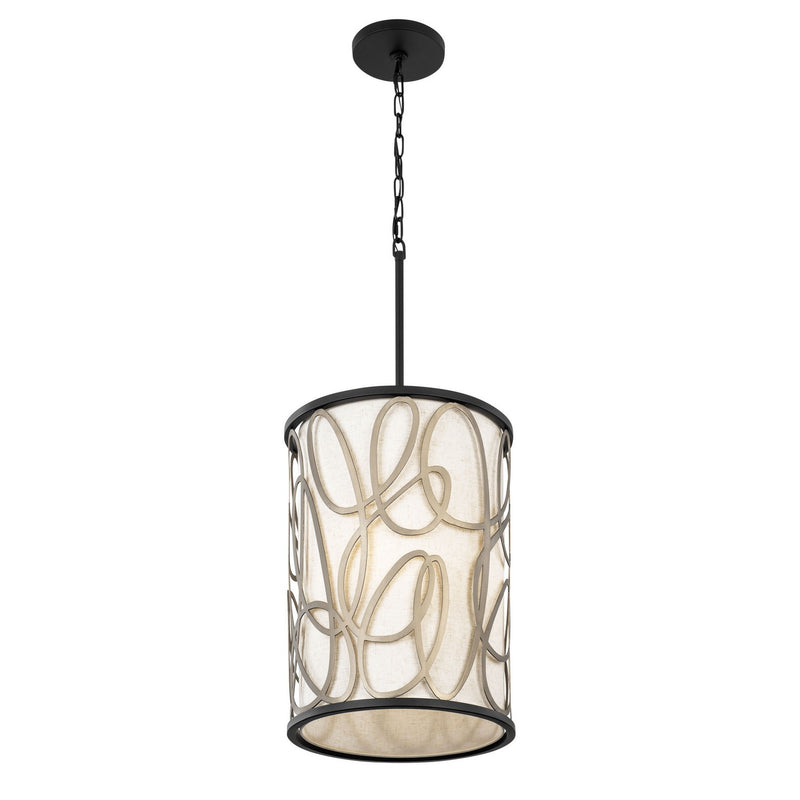Varaluz 381F06MBAR Six Light Foyer Pendant, Matte Black/Artifact