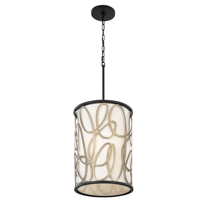 Varaluz 381F06MBAR Six Light Foyer Pendant, Matte Black/Artifact