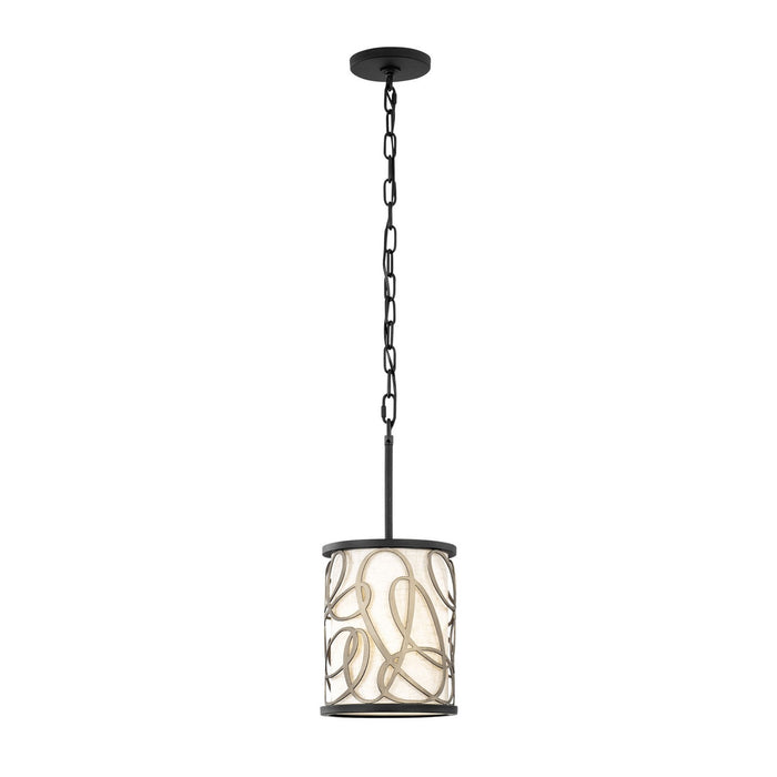 Varaluz 381M01MBAR One Light Mini Pendant, Matte Black/Artifact