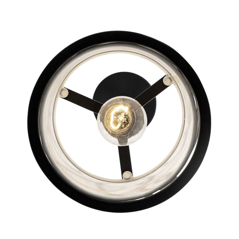 Varaluz 381M01MBAR One Light Mini Pendant, Matte Black/Artifact