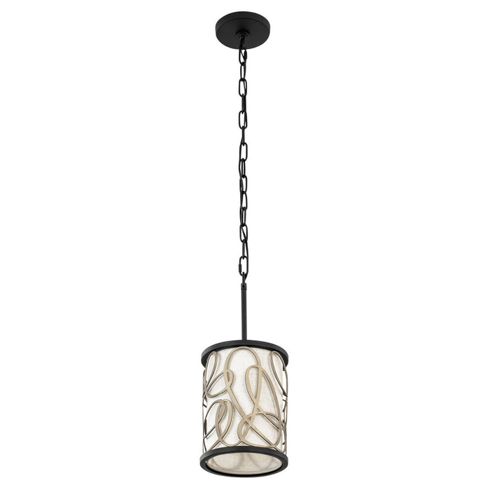 Varaluz 381M01MBAR One Light Mini Pendant, Matte Black/Artifact