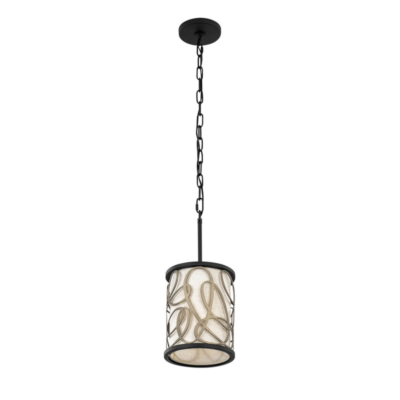 Varaluz 381M01MBAR One Light Mini Pendant, Matte Black/Artifact