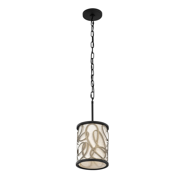 Varaluz 381M01MBAR One Light Mini Pendant, Matte Black/Artifact