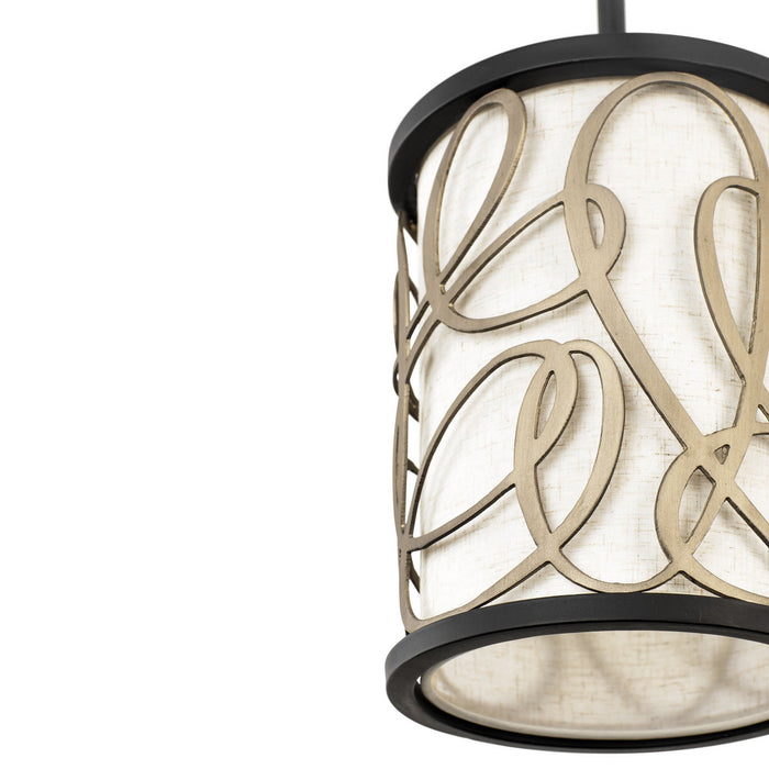 Varaluz 381M01MBAR One Light Mini Pendant, Matte Black/Artifact