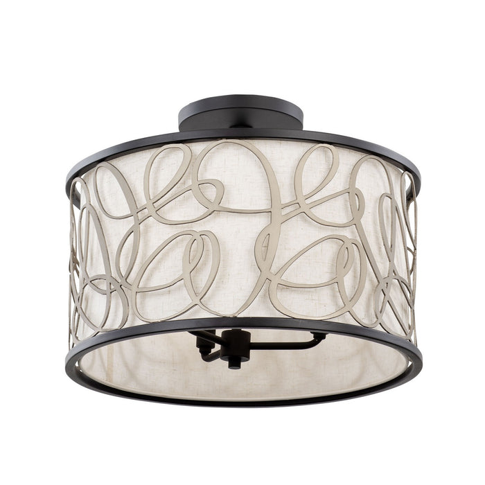 Varaluz 381P03MBAR Three Light Pendant, Matte Black/Artifact