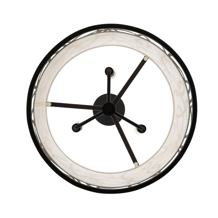 Varaluz 381P03MBAR Three Light Pendant, Matte Black/Artifact