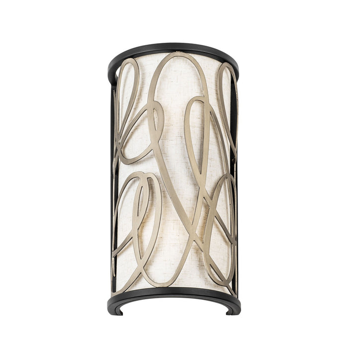 Varaluz 381W02MBAR Two Light Wall Sconce, Matte Black/Artifact