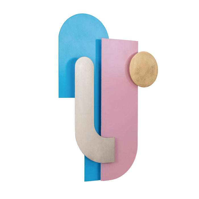 Varaluz 425WA91 Wall Art, Blue / Pink / Silver and Gold Leaf