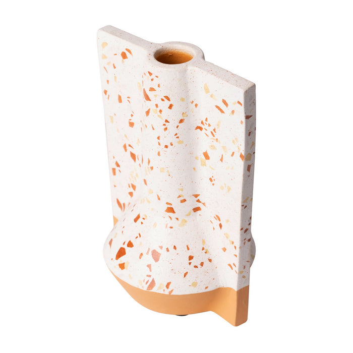 Varaluz 445VA09C Vase, White Terrazzo/Terracotta