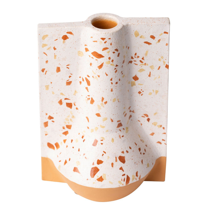 Varaluz 445VA09C Vase, White Terrazzo/Terracotta