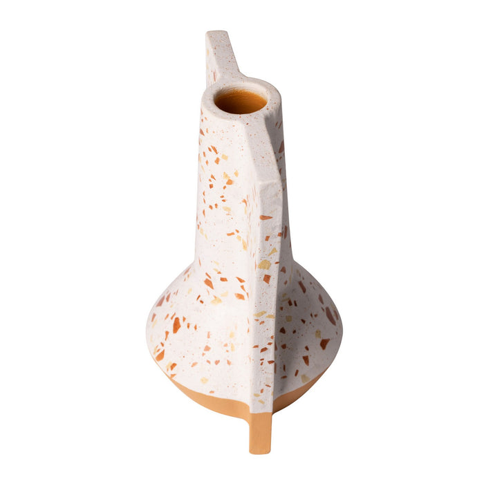 Varaluz 445VA09C Vase, White Terrazzo/Terracotta