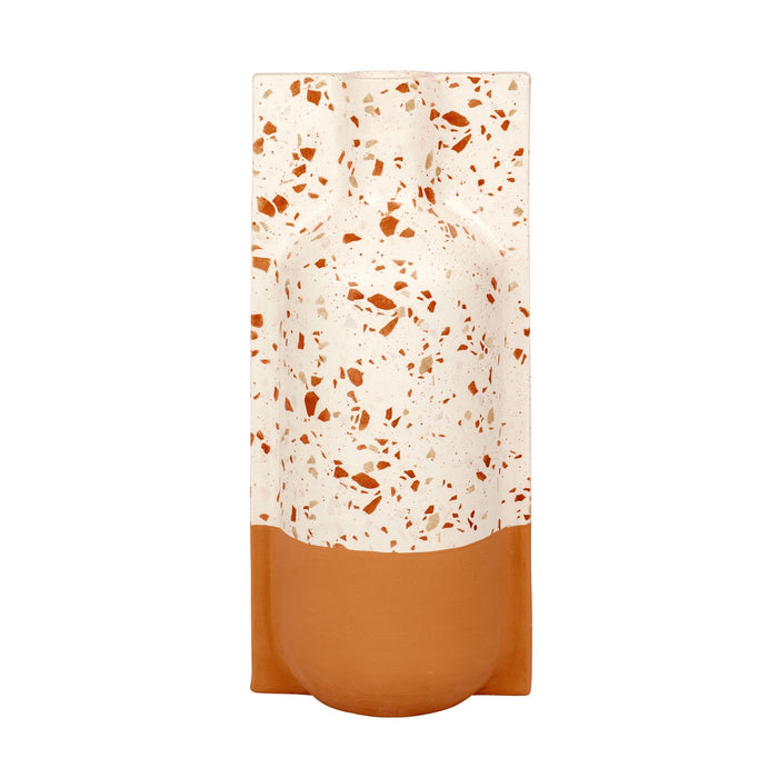 Varaluz 445VA09D Vase, White Terrazzo/Terracotta