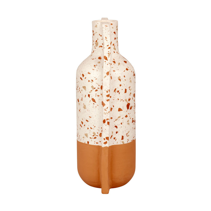 Varaluz 445VA09D Vase, White Terrazzo/Terracotta