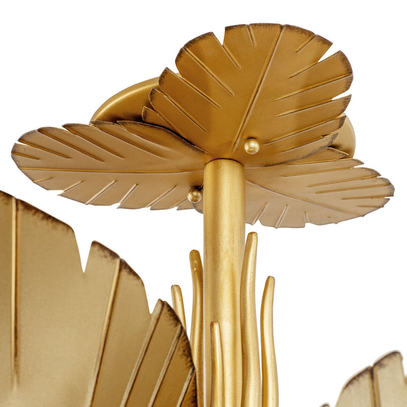 Varaluz 901S03GO Three Light Semi-Flush Mount, Gold/Dark Edging