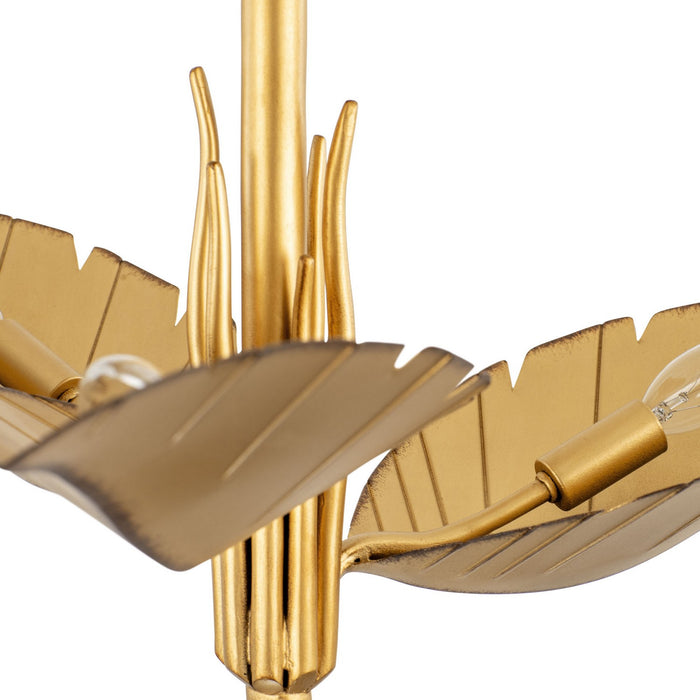 Varaluz 901S03GO Three Light Semi-Flush Mount, Gold/Dark Edging