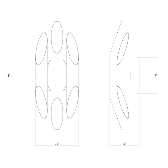 Sonneman 2043.38 LED Wall Sconce, Satin Brass