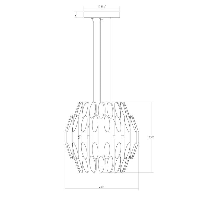 Sonneman 2047.38 LED Pendant, Satin Brass
