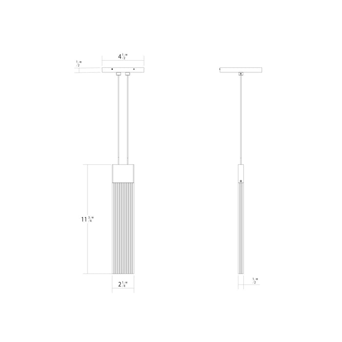Sonneman 3091.14 LED Pendant, Brass