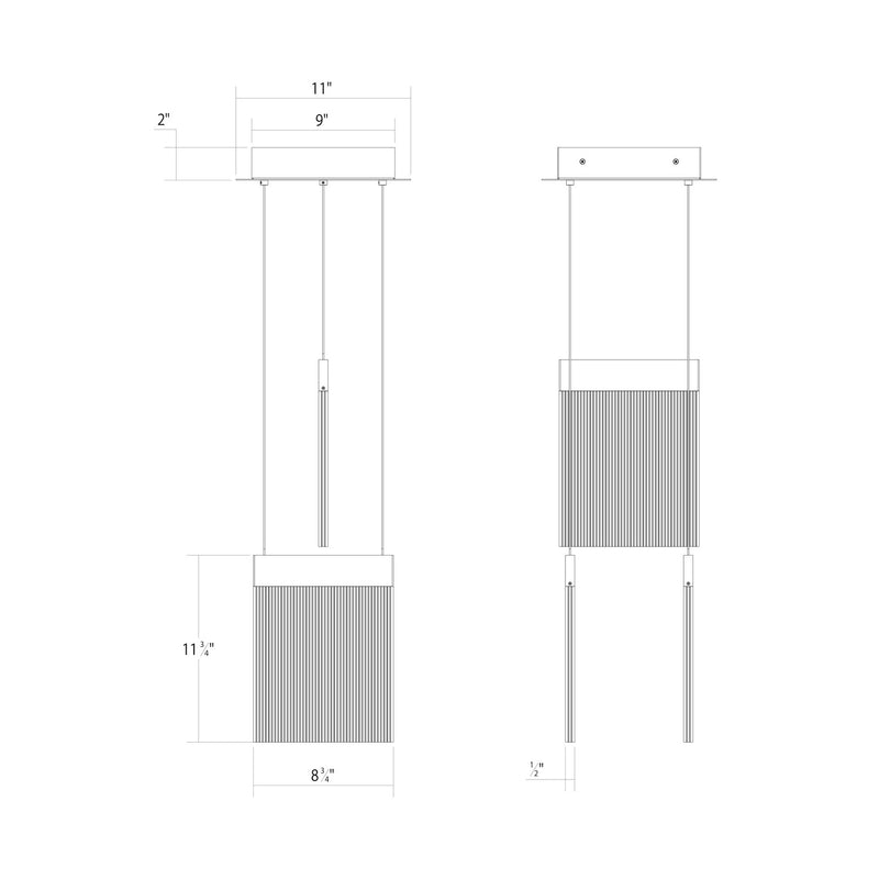 Sonneman 3092.14 LED Pendant, Brass