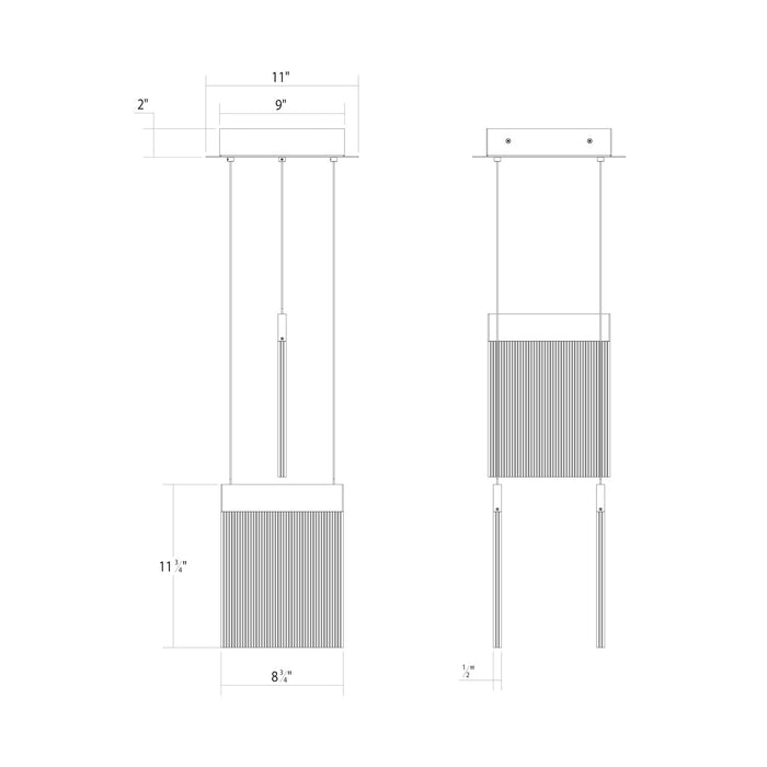 Sonneman 3092.14 LED Pendant, Brass