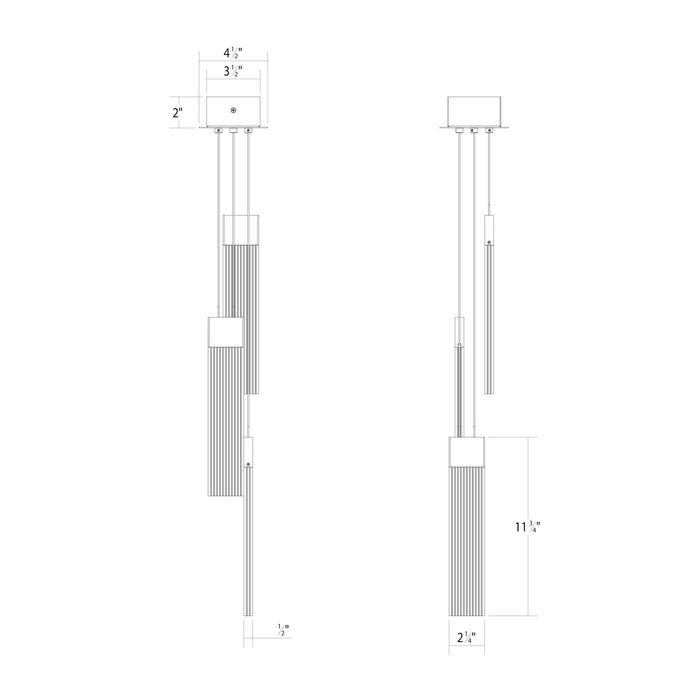 Sonneman 3093.14 LED Pendant, Brass