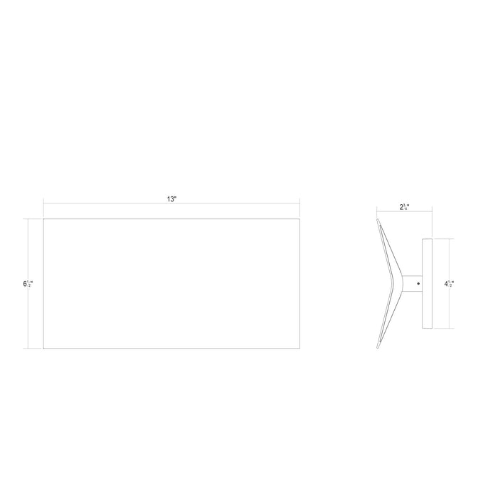 Sonneman 3442.25 LED Wall Sconce, Satin Black