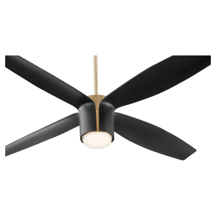 Oxygen 3-116-4015 60" Ceiling Fan, Aged Brass W/ Black Blades