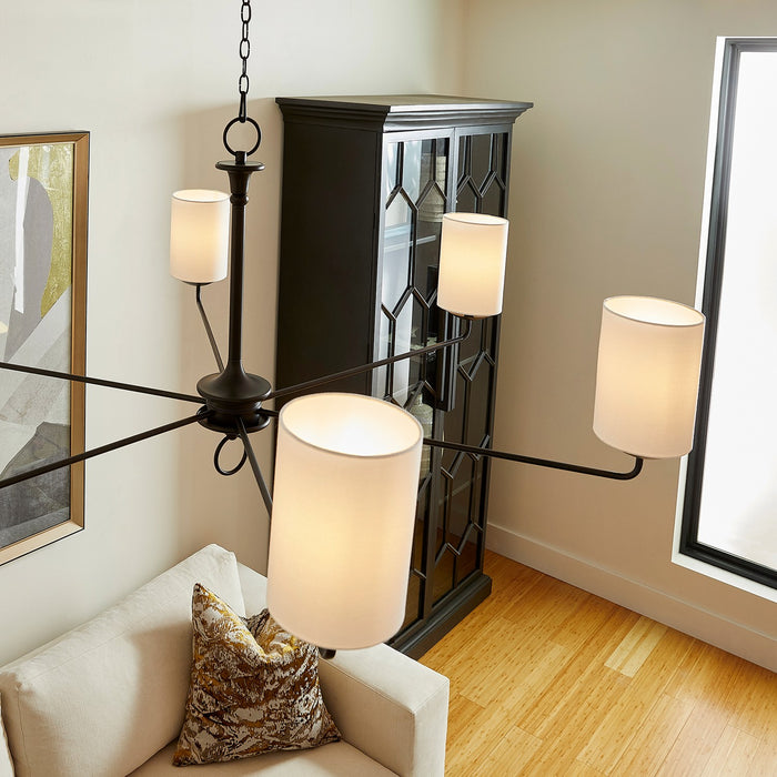 Cyan 11433 Six Light Chandelier, Black