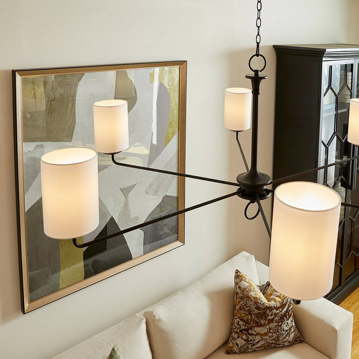 Cyan 11433 Six Light Chandelier, Black