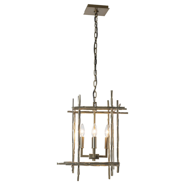 Hubbardton Forge 101315-SKT-86 Four Light Chandelier, Modern Brass