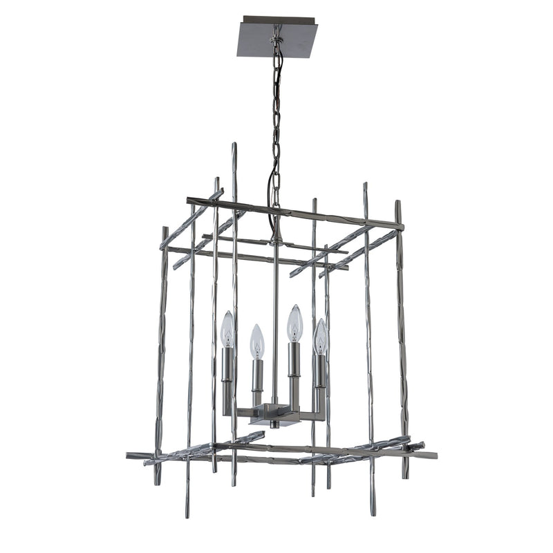Hubbardton Forge 101316-SKT-85 Four Light Chandelier, Sterling
