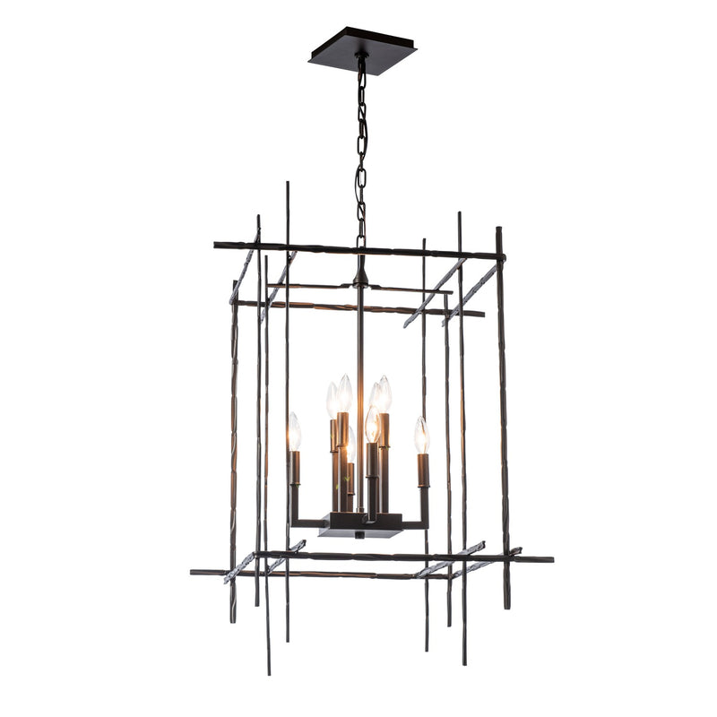 Hubbardton Forge 101317-SKT-14 Eight Light Chandelier, Oil Rubbed Bronze