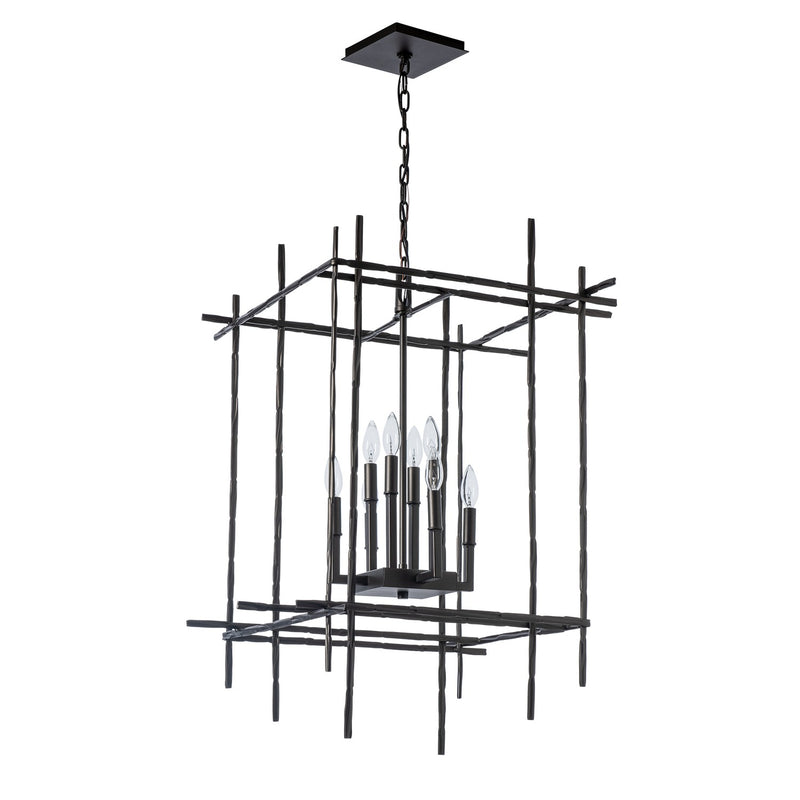 Hubbardton Forge 101317-SKT-14 Eight Light Chandelier, Oil Rubbed Bronze
