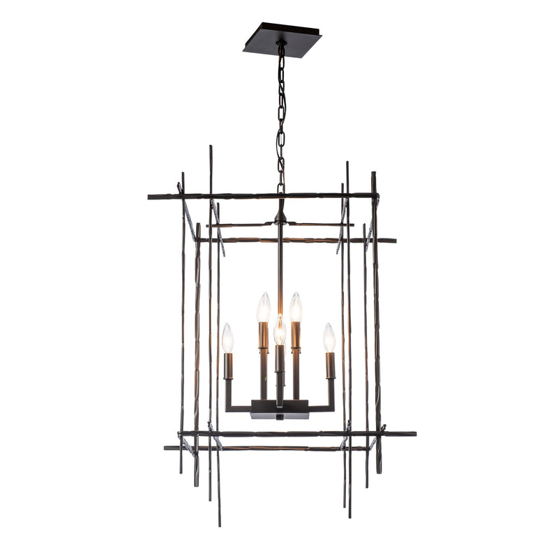 Hubbardton Forge 101317-SKT-14 Eight Light Chandelier, Oil Rubbed Bronze