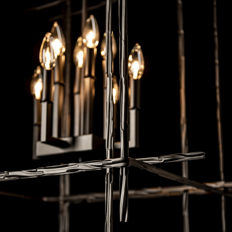 Hubbardton Forge 101317-SKT-14 Eight Light Chandelier, Oil Rubbed Bronze